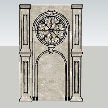 26欧式罗马柱 欧式背景墙  欧式护墙板  欧式电视背景墙su草图模型下载