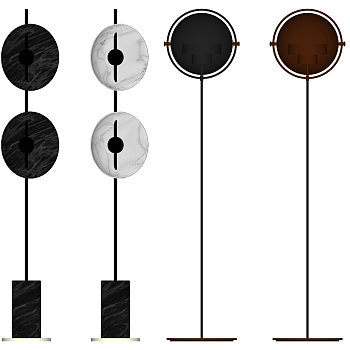 现代简约金属落地灯 装饰多头落地灯组合su草图模型下载