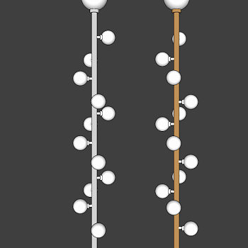 现代球形金属落地灯 多头装饰灯具组合su草图模型下载