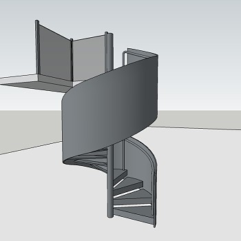 23现代风格旋转楼梯 悬臂式 铁艺 loft旋转楼梯su草图模型下载