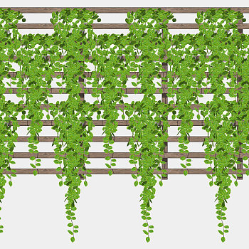原木植物架子 装饰植物架子 盆栽  藤蔓 绿植墙su草图模型下载