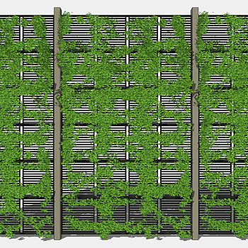 藤蔓 绿植墙su草图模型下载