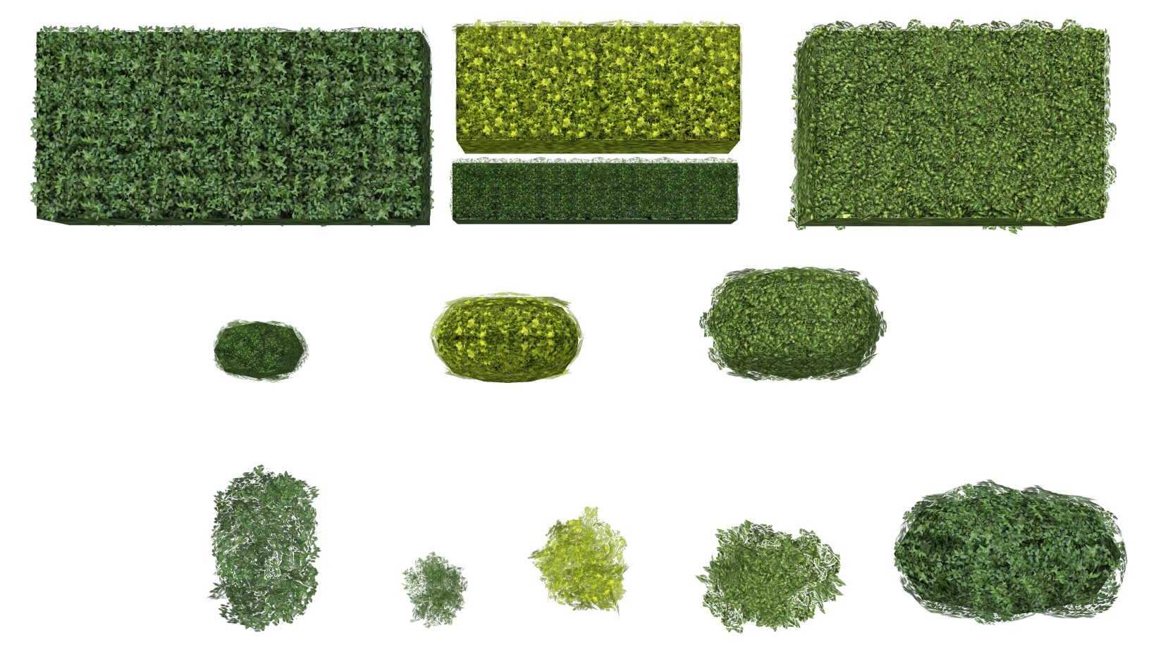 装饰植物 绿植墙 灌木 草花组合su草图模型下载