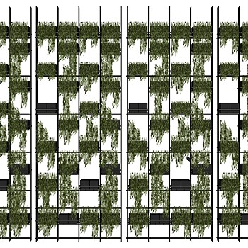 绿植墙 金属装饰架子 组合 su草图模型下载