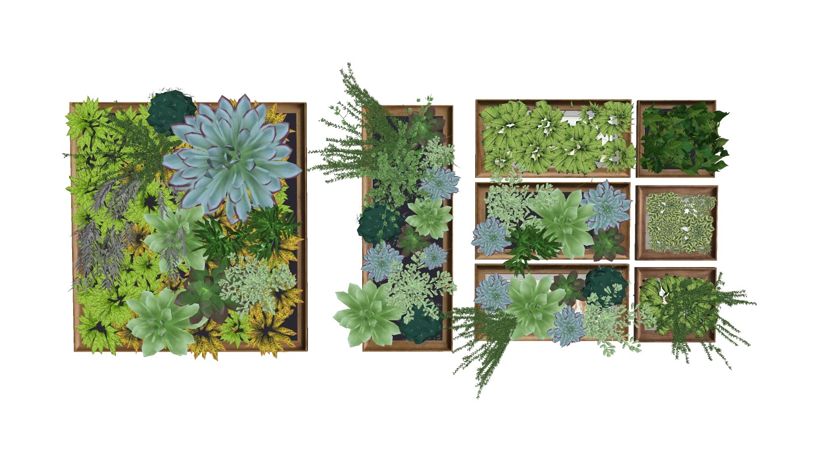 植物 装饰植物 绿植墙，挂饰su草图模型下载