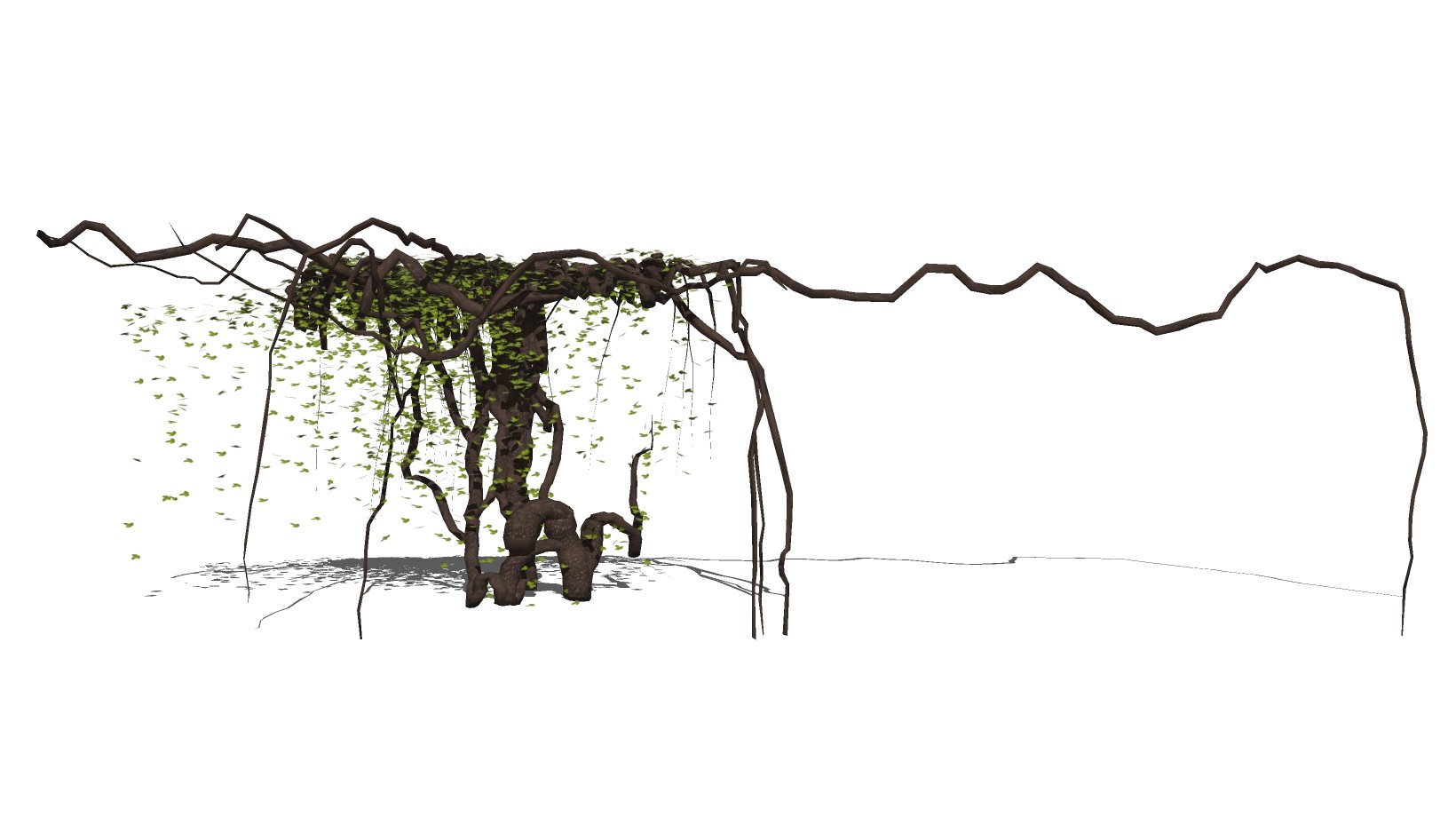 枯木 装饰植物绿植墙su草图模型下载