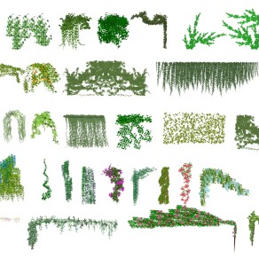 绿植墙 藤本植物 垂直绿化 藤条，藤蔓su草图模型下载