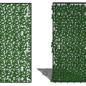 绿植墙 金属藤蔓网子  su草图模型下载