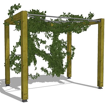廊架凉亭 藤蔓 植物墙 绿植 装饰植物su草图模型下载