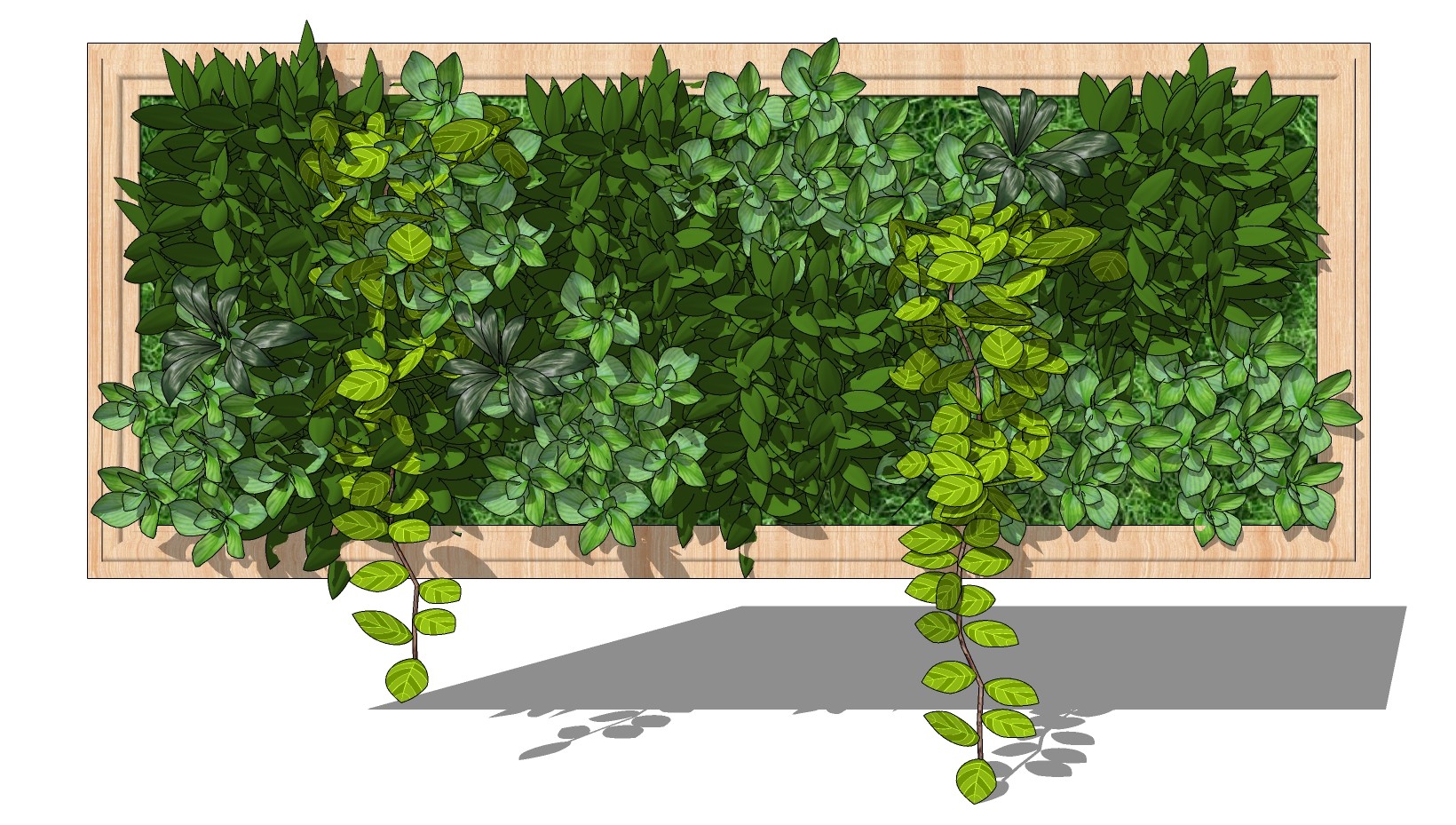 植物绿植墙su草图模型下载