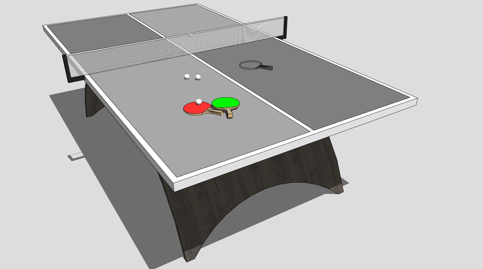 乒乓球桌 案子体育运动健身器材 su草图模型下载