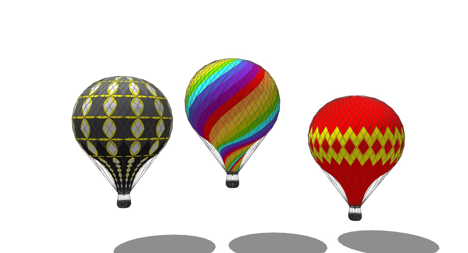热气球组合体育运动健身器材su草图模型下载