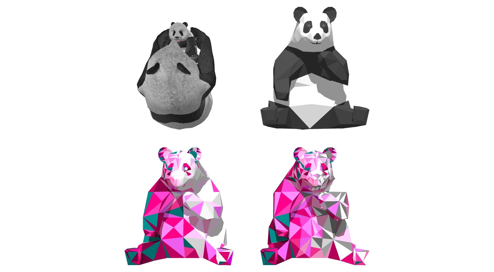 雕塑建筑 熊猫su草图模型下载