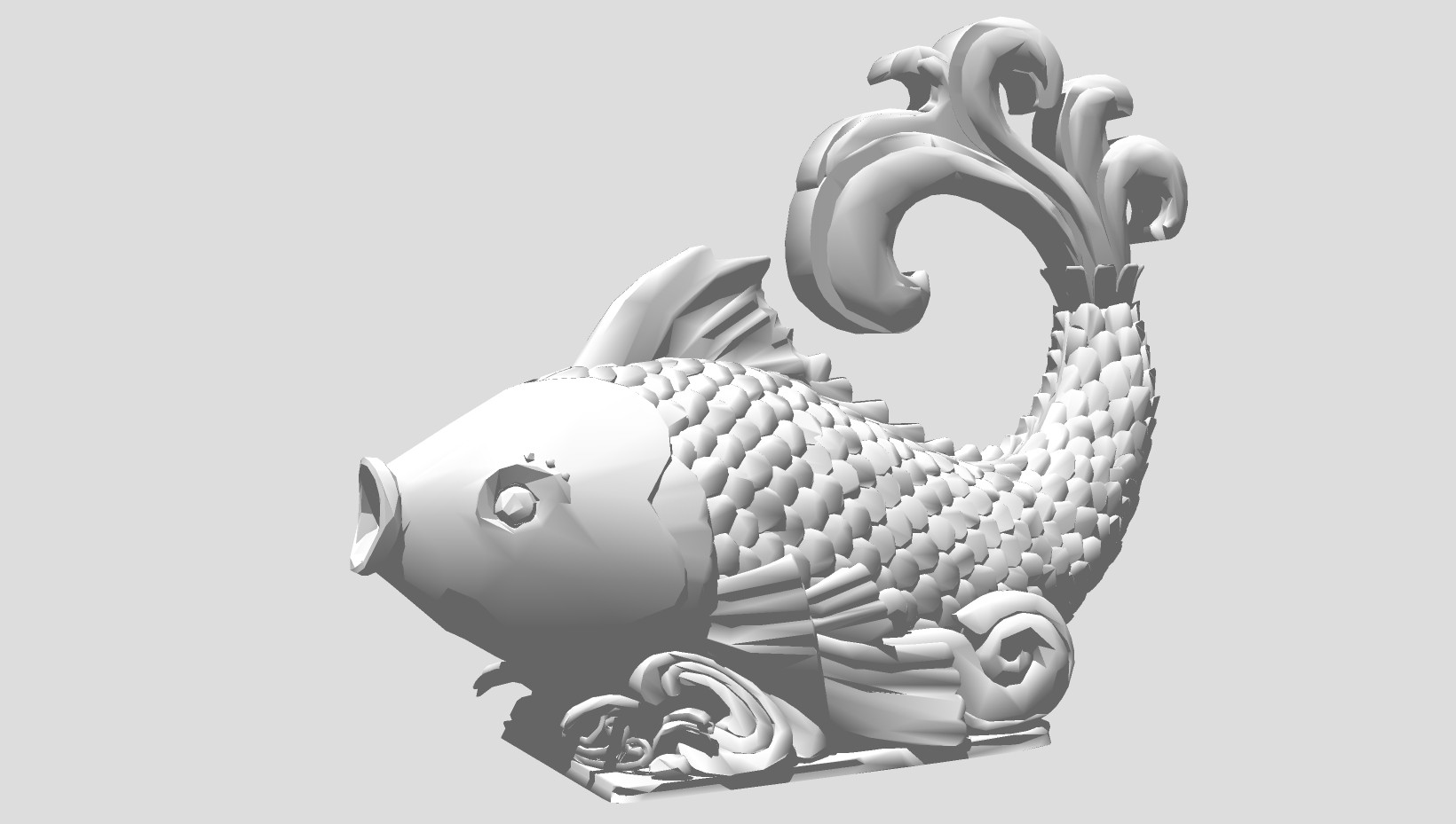 鱼模型 鲤鱼 雕塑小品 su草图模型下载