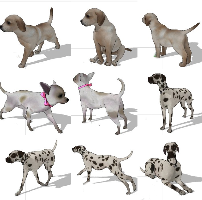 宠物动物狗动物模型su草图模型下载