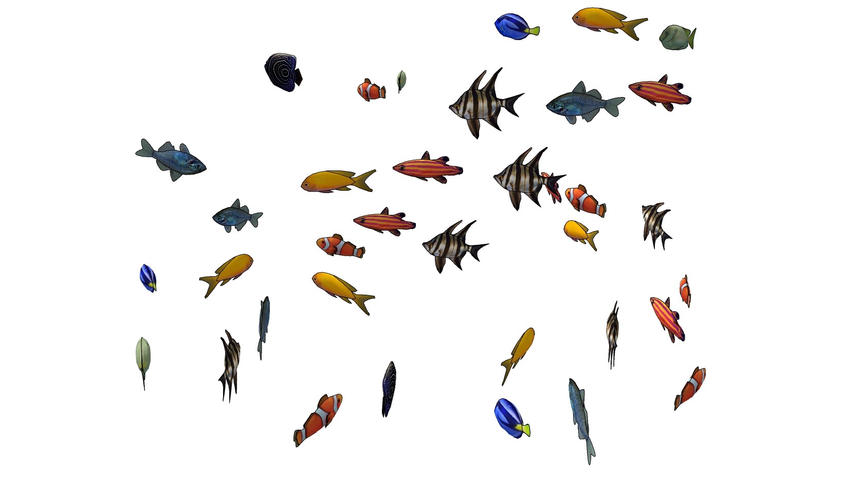 热带鱼 小丑鱼 组合动物模型su草图模型下载