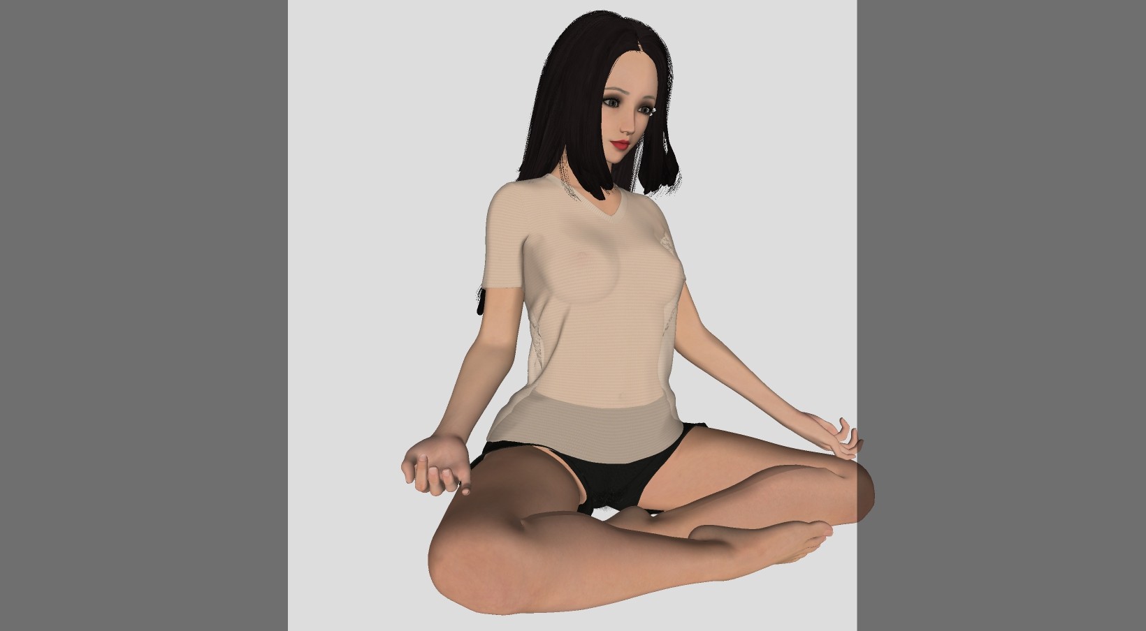 瑜伽女性人物 模型su草图模型下载