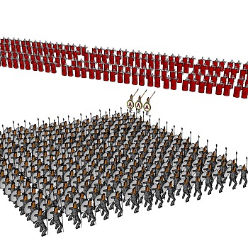 古代军营人物  su草图模型下载