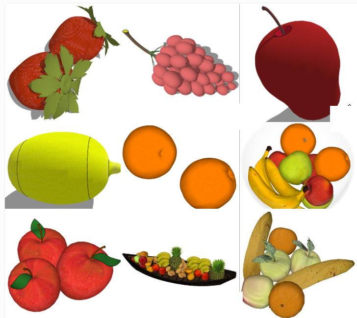 水果食物 苹果 梨 su草图模型下载