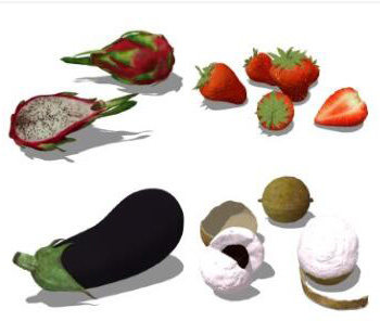 食物 水果 火龙果 草莓 su草图模型下载