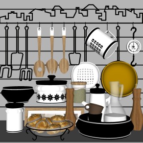 厨房厨具 厨房用品 碗  su草图模型下载