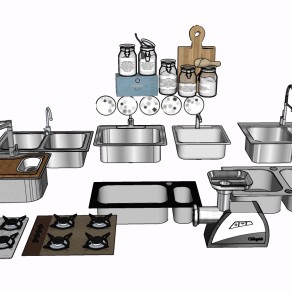 厨房用品 用具 水槽 su草图模型下载