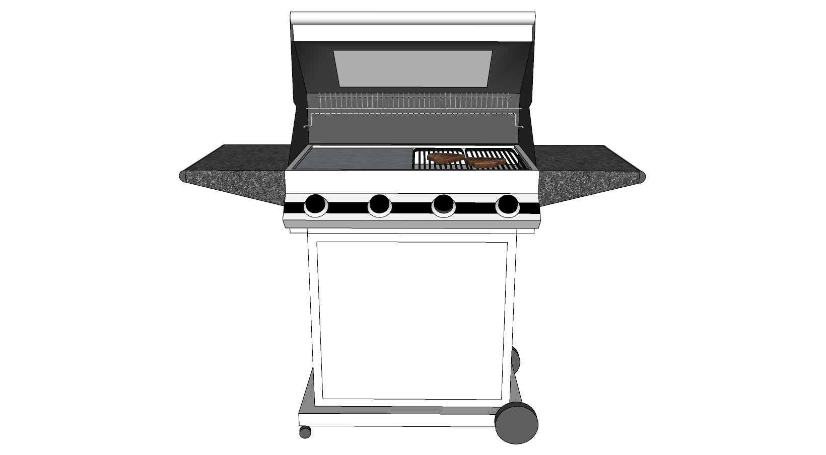 室外户外 烧烤机 烧烤架 ，烧烤箱su草图模型下载