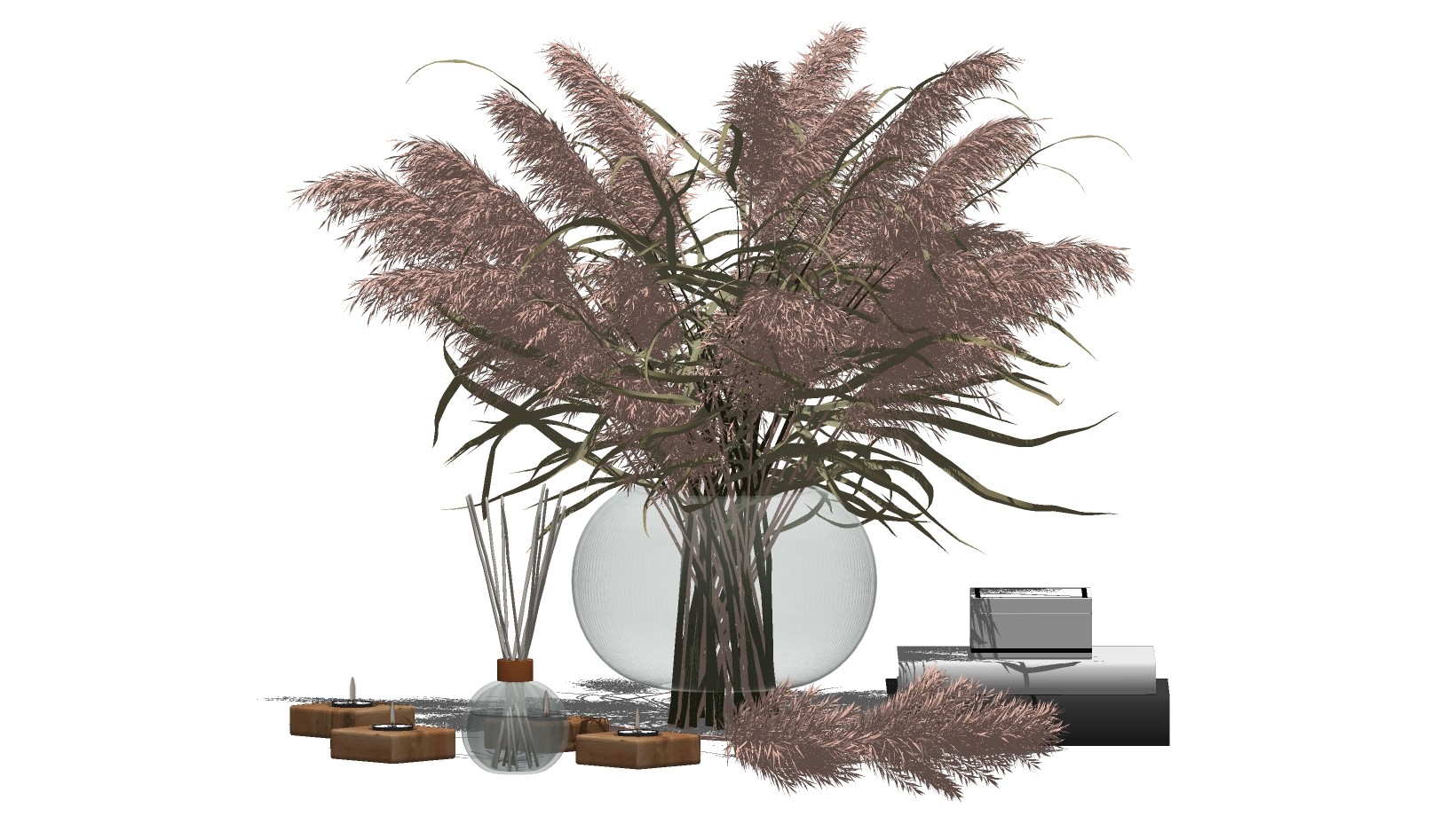 装饰品花瓶摆件  植物组合su草图模型下载