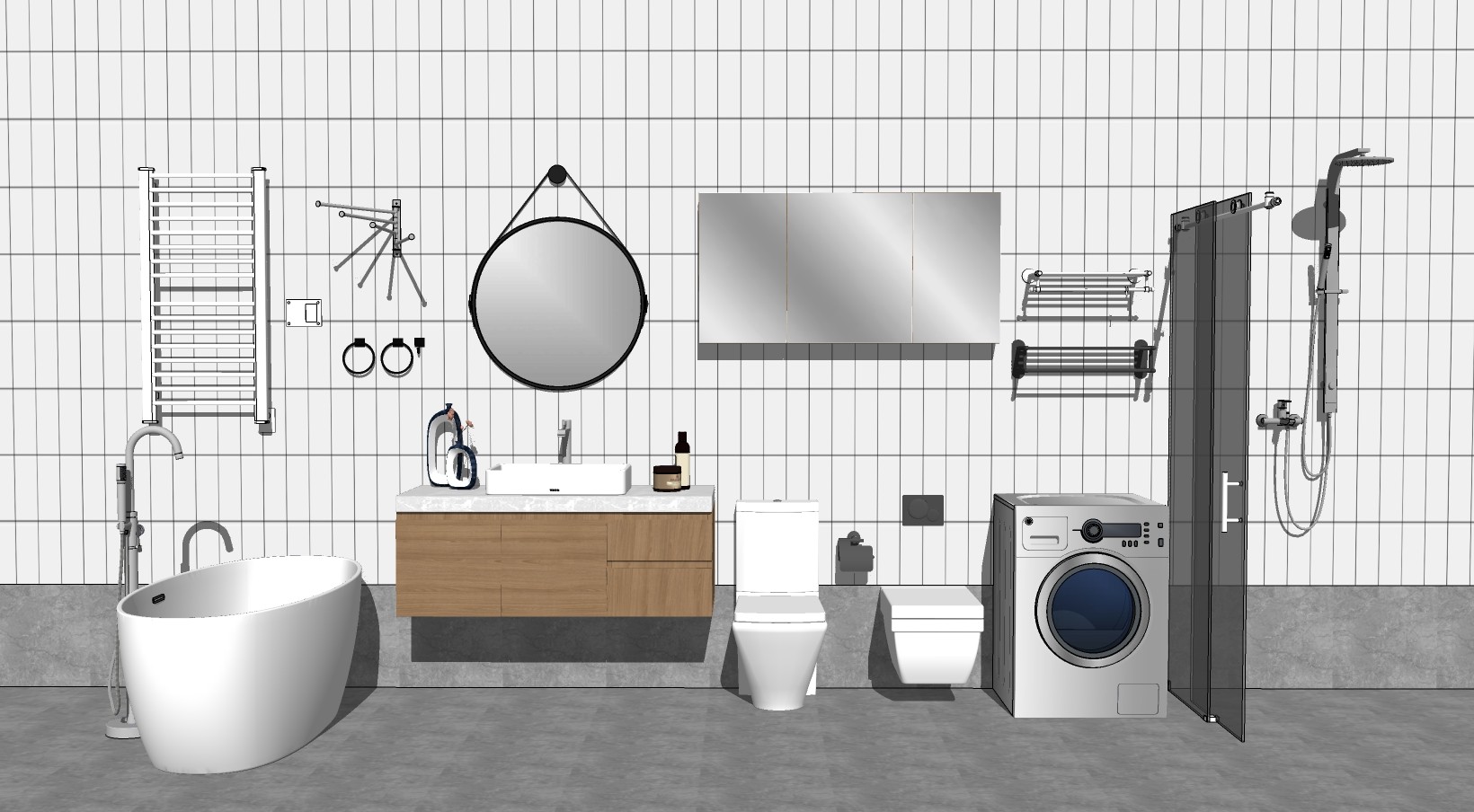 卫生间浴室用品 卫浴用品 洁具用品 su草图模型下载