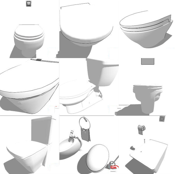 洁具用品卫生用品 马桶 坐便器su草图模型下载