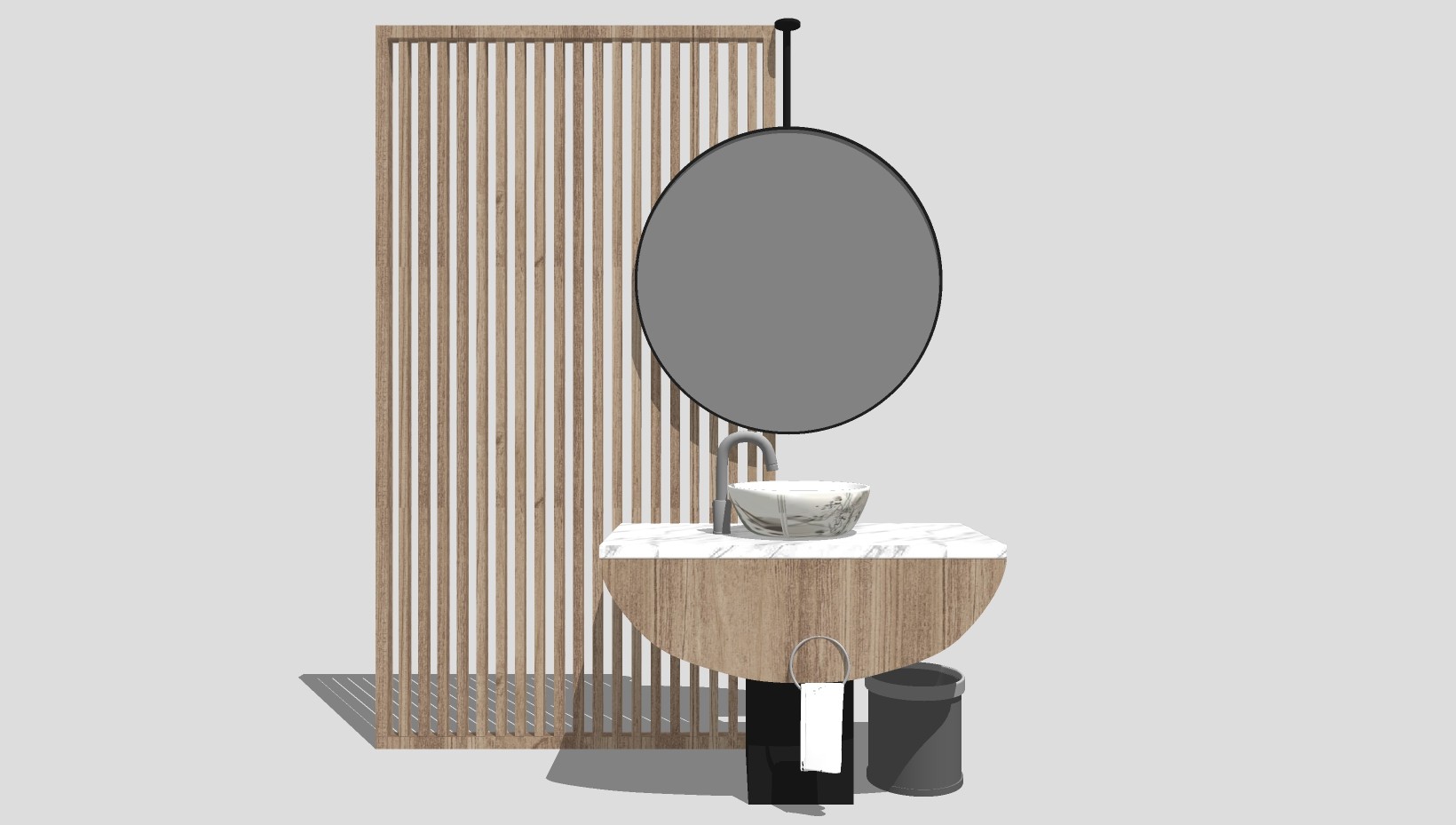 现代浴室柜， su草图模型下载