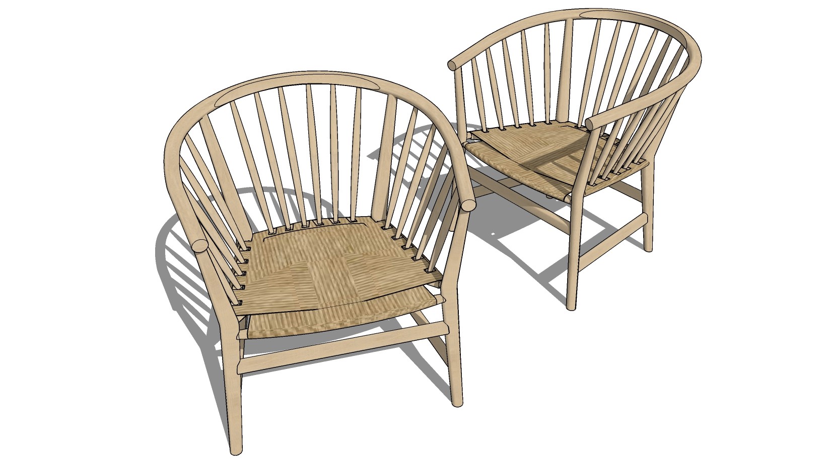 室外户外单人休闲木制圈椅，藤编编织单人椅子su草图模型下载