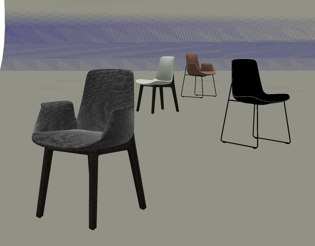 单人休闲椅子，餐椅su草图模型下载