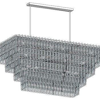 欧式豪华水晶吊灯su草图模型下载