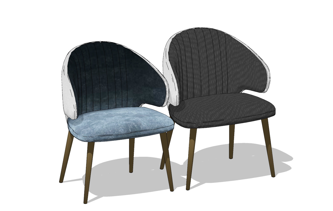 Strip Modrest卡尔顿餐椅，椅子su草图模型下载