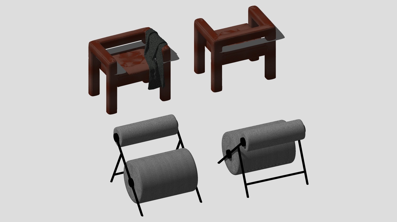 单人沙发，单椅，椅子su草图模型下载