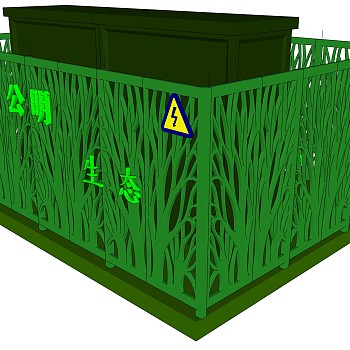 02现代户外配电箱 su草图模型下载