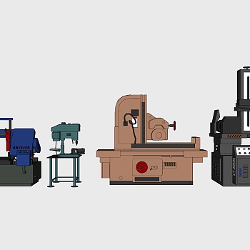 现代工业制造机床设备 su草图模型下载