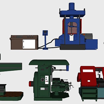 现代工业制造机床设备 su草图模型下载