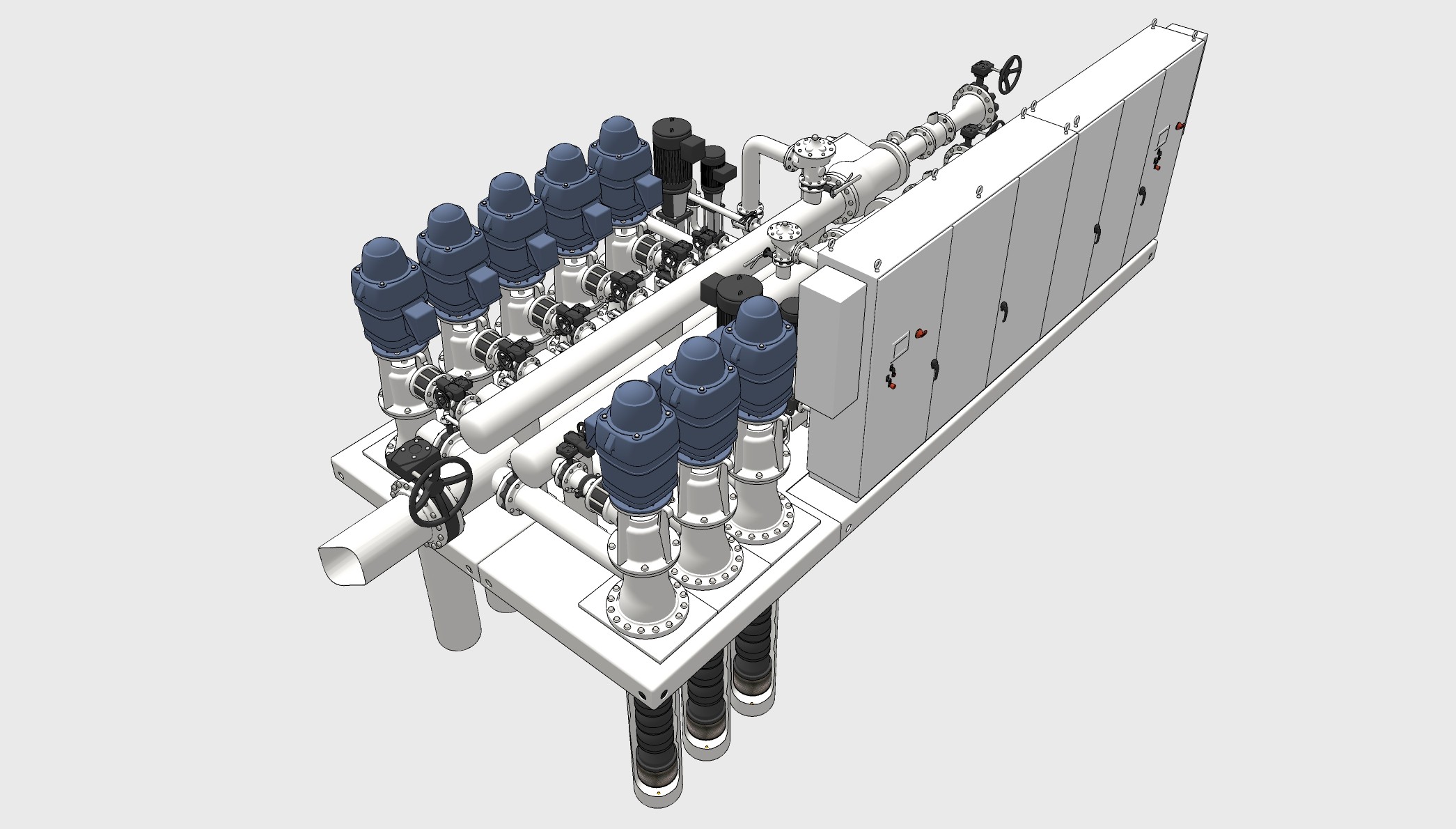 自来水厂供水设备机房 su草图模型下载