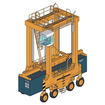 28现代集装箱吊车， su草图模型下载