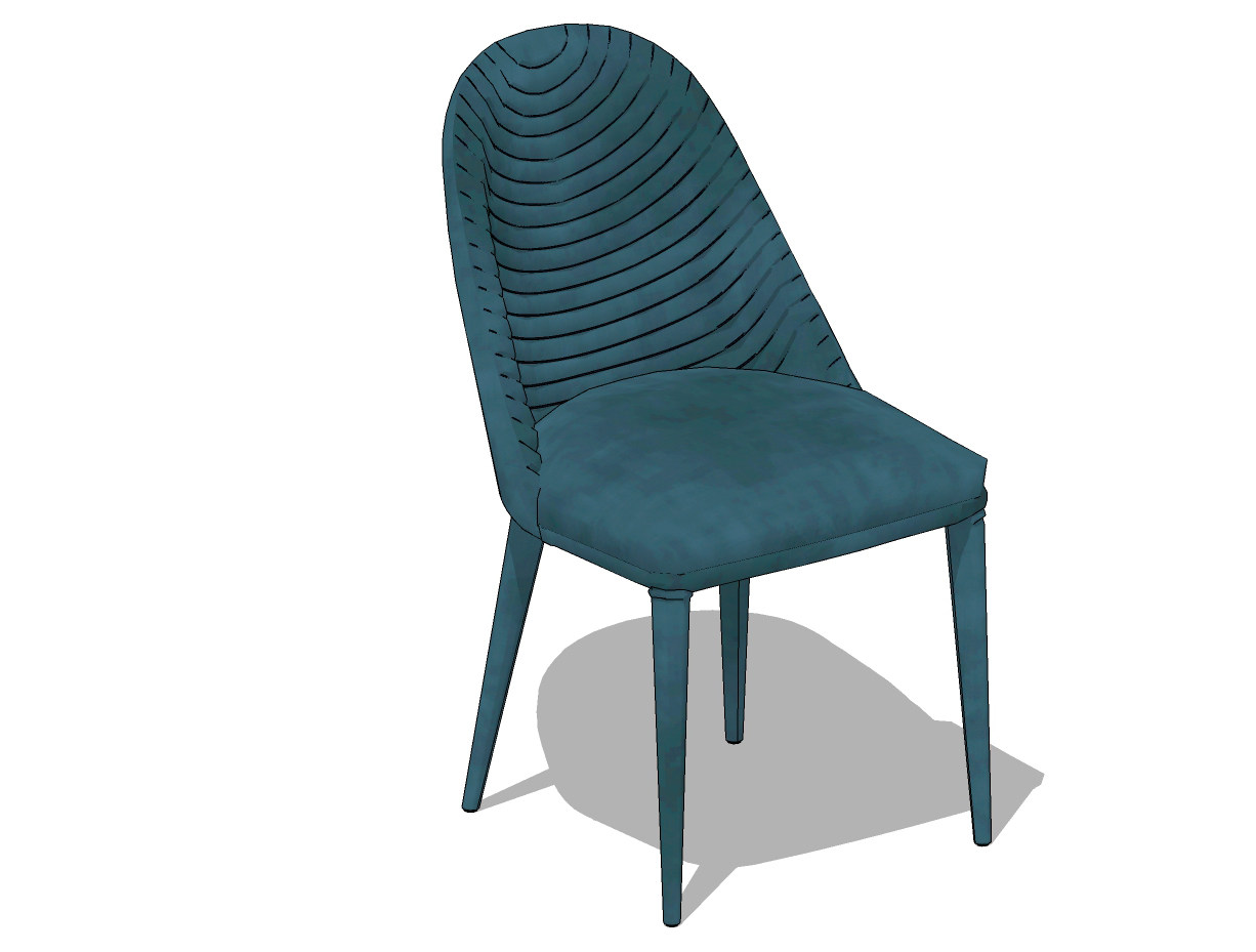 27现代布艺椅子，餐椅su草图模型下载