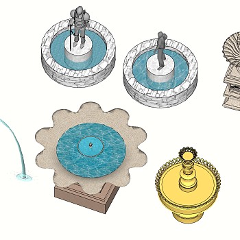 23欧式水景喷泉I su草图模型下载