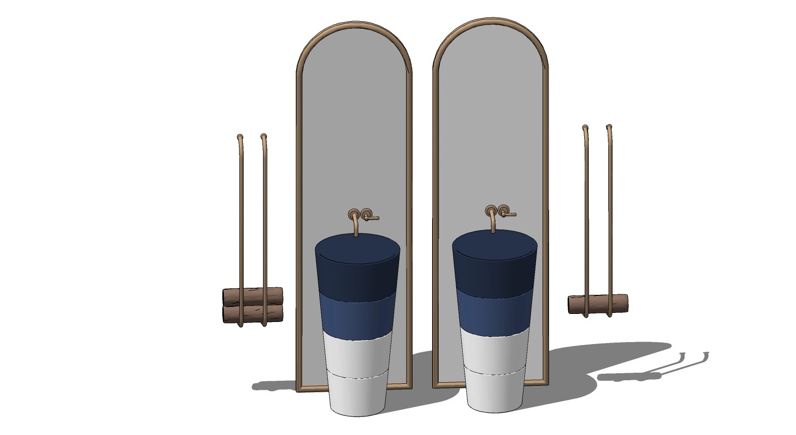 浴台盆镜子现代立柱式，柱状盆台盆