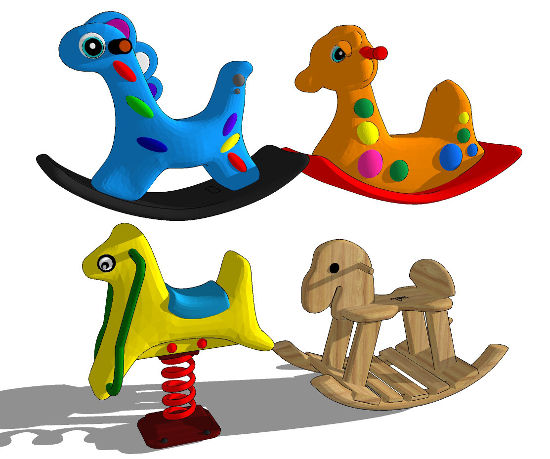 现代儿童木马玩具，摇椅