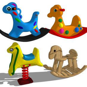 现代儿童木马玩具，摇椅
