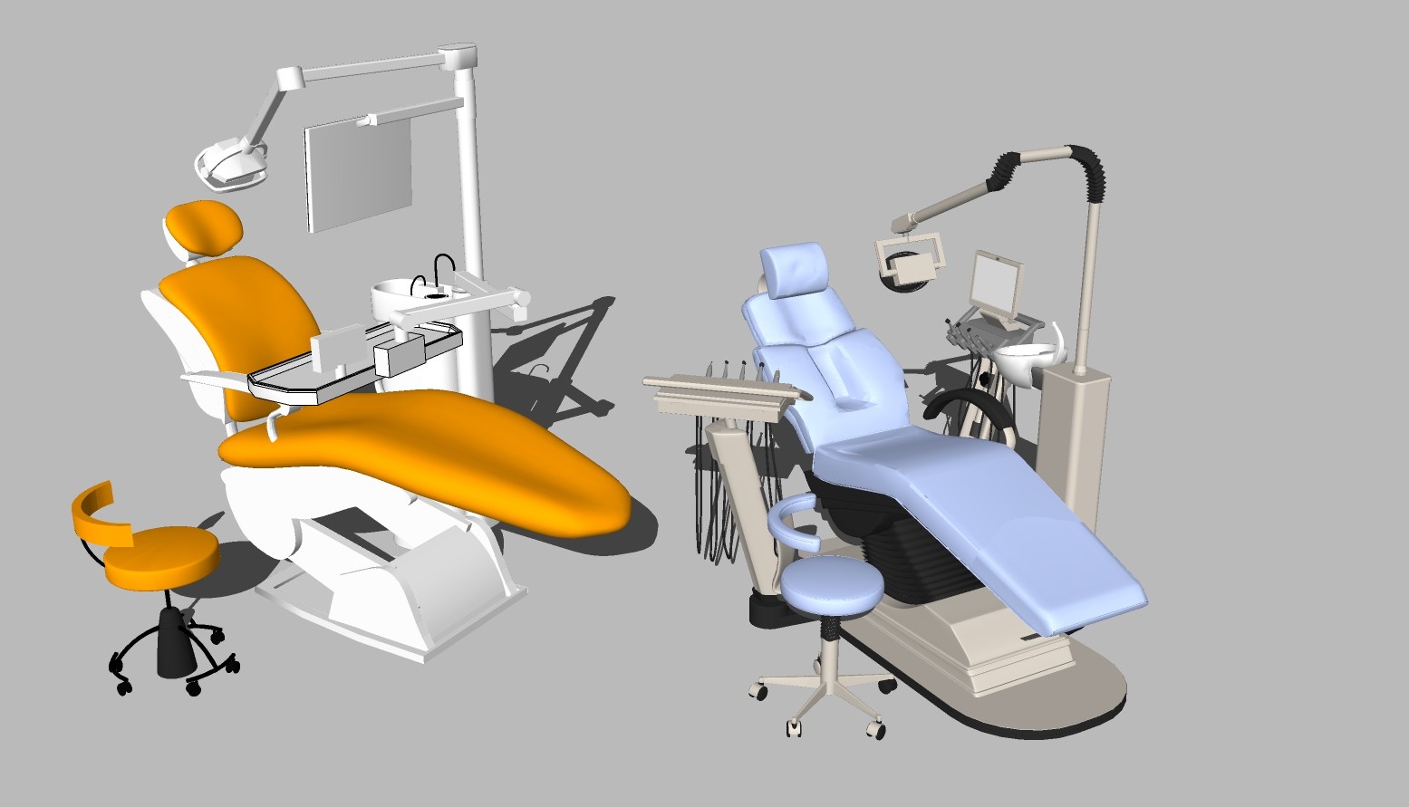 现代牙科诊疗椅医疗器材器械su草图模型下载