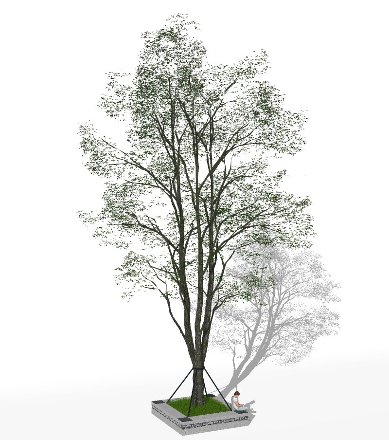 现代树su草图模型下载