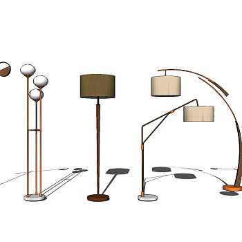现代落地灯su草图模型下载