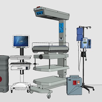 现代医用器材诊疗器械su草图模型下载